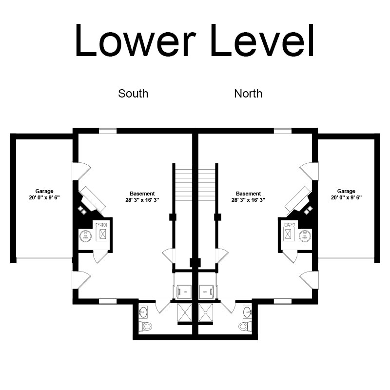 Westover Townhomes lower level floor plan